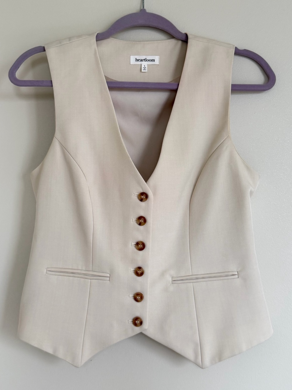 Heartloom Cream Blazer Vest Top